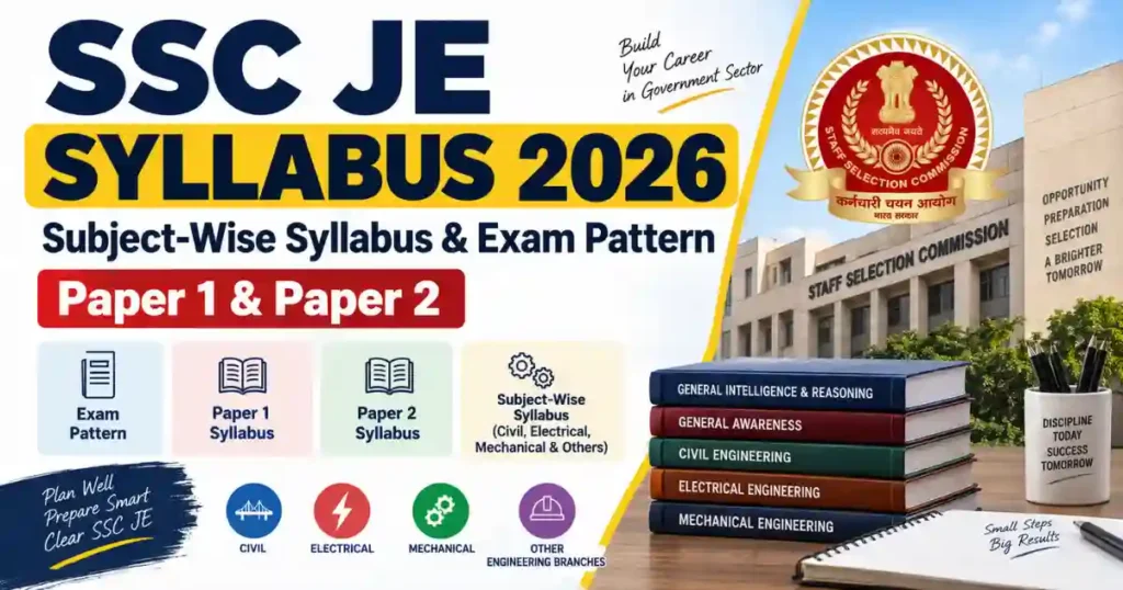 SSC JE Syllabus 2026, Subject-Wise Syllabus and Exam Pattern for Paper 1 & 2