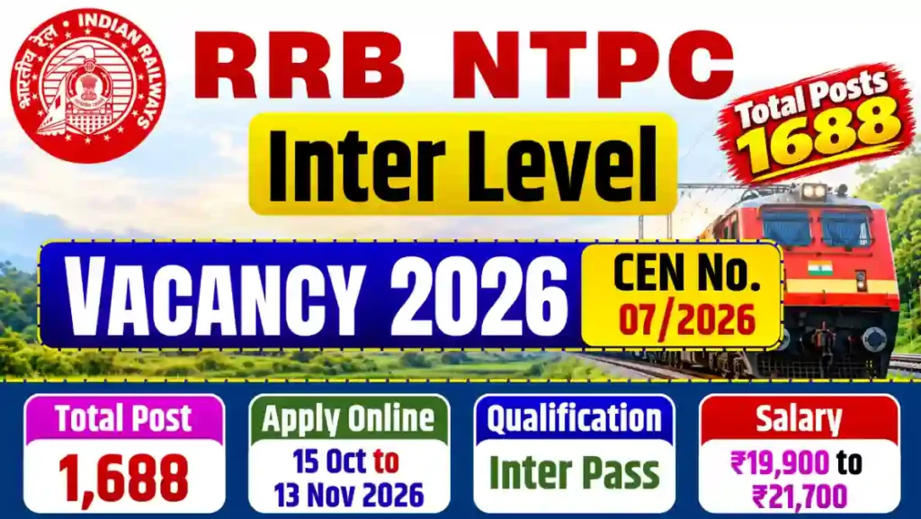 RRB NTPC 12th level vacancy 2026